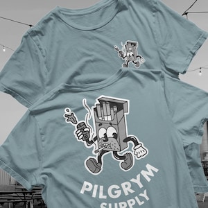 Camiseta gráfica de Smokestack Jack, camiseta con paquete de cigarrillos de dibujos animados vintage, ropa urbana vanguardista, camiseta retro con personaje fumador, estilo skater punk