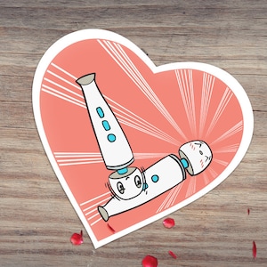 Hitachi Wand Mutual Love: Sticker 3x3 | Valentines| Couples | Valentine's Day | Kinky | Vibes | Gag Gifts | Pinup | Vibrator | Orgasm | Sexy