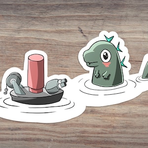 Godzilla Minus One Süßes Kriegsschiff: Sticker 3x3 | Godzilla| Beliebt | King Kong | Du Sankst Mein Linienschiff | Bezaubernd | Das Neue Reich