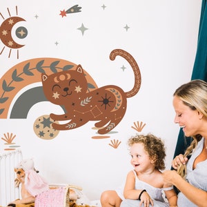 Removable Vinyl Zodiac Wall Decal Constellation Decal Astrology Cat Zodiac Sign Wall Sticker for Children Room Decor
