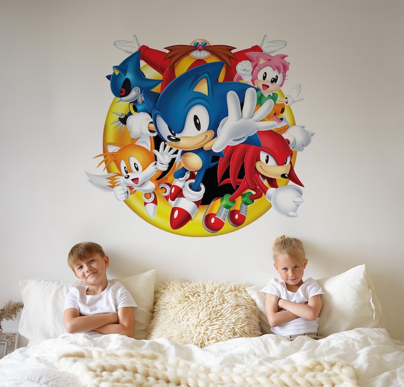 Removable Vinyl Super Sonic Wall Decal Sega Wall Art Games Wall Sticker ...
