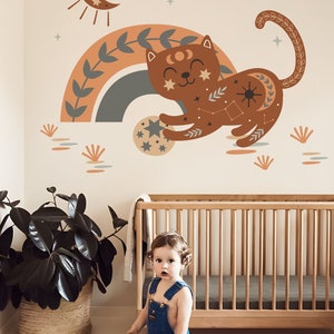 Boho Wall Decal Ursa Major Constellation Wall Sticker Astrology Cat Zodiac Sign Wall Art for Kid Room Decor