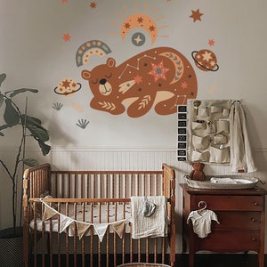 Removable Ursa Major Wall Mural Constellation Wall Decal Bear Wall Art for Children Room Wall Sticker