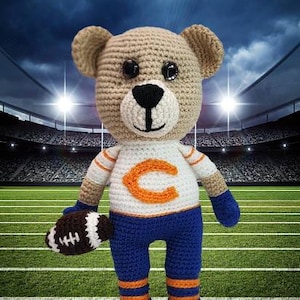 Chicago Bears Crochet Pattern - Boy + Invisible color change pattern of the ball
