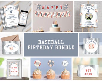Baseball Birthday Bundle, Sliding into 3rd, Boys Sports Party