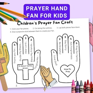 Prayer craft sunday school activity, Printable bible craft, Bible lesson for kids How to pray
