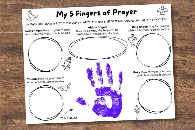 Prayer Printable Craft for Kids, Sunday School Church Craft, Christian ...