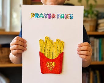Fries Prayer craft sunday school activity, Printable bible craft, Bible lesson for kids How to pray