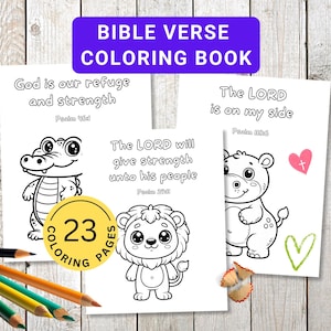 Animal Bible Verse Coloring Pages for Kids: Sunday School Printables (PDF Download A4/US Letter)