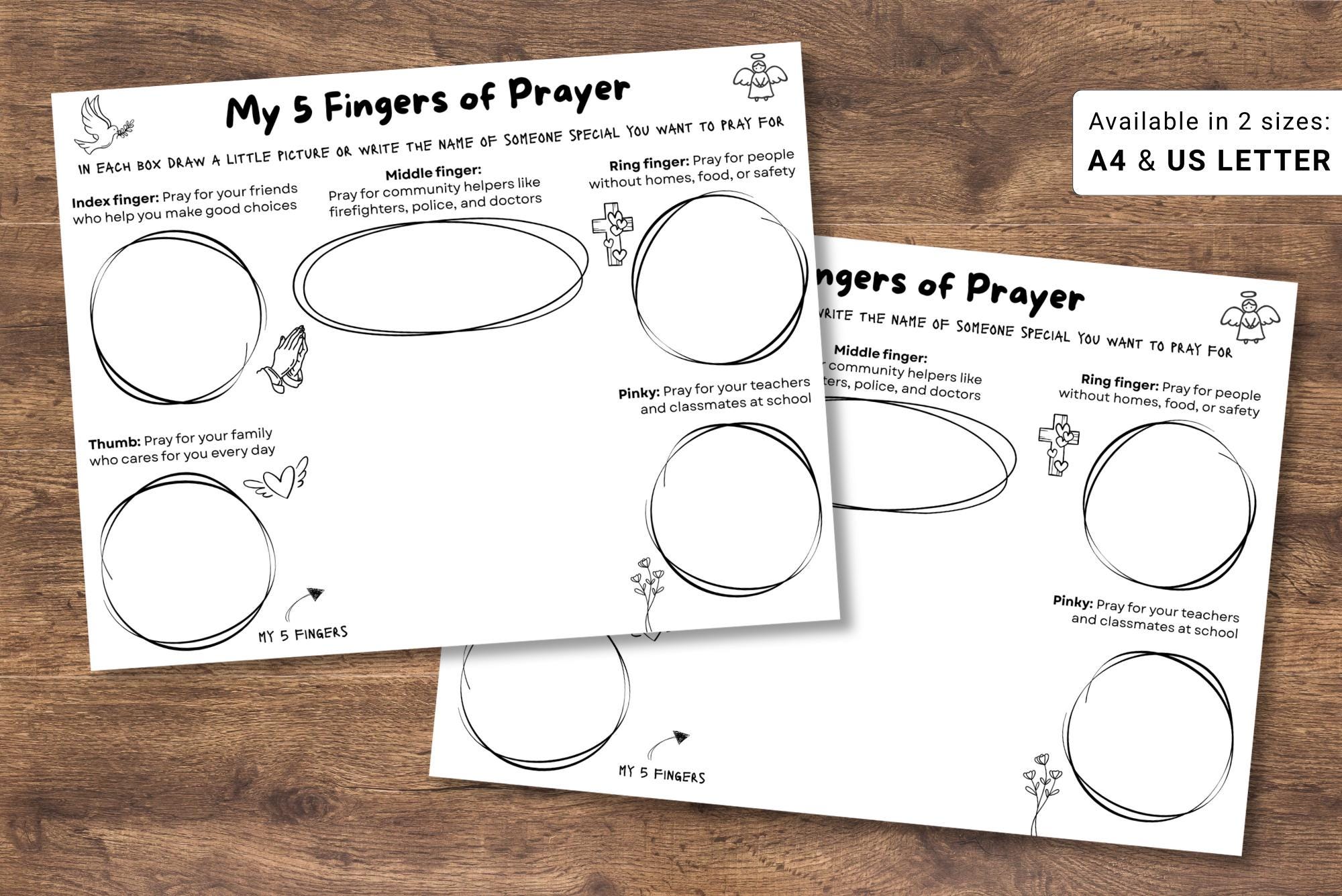 Prayer Printable Craft for Kids, Sunday School Church Craft, Christian ...