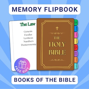 Books of the Bible Flipbook, Printable Bible Crafts for Kids, Sunday School Craft, Kids Church Activity