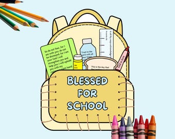 Back to School Christian activity, Bible Verses Printable Church Activity, Printable Sunday School Backpack Bible Lesson for kids