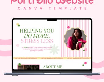 Plantilla de sitio web de portafolio para asistentes virtuales: portafolio editable de una página - Canva