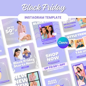 30 Black Friday Instagram Templates | Black Friday Posts & Stories | Canva Editable