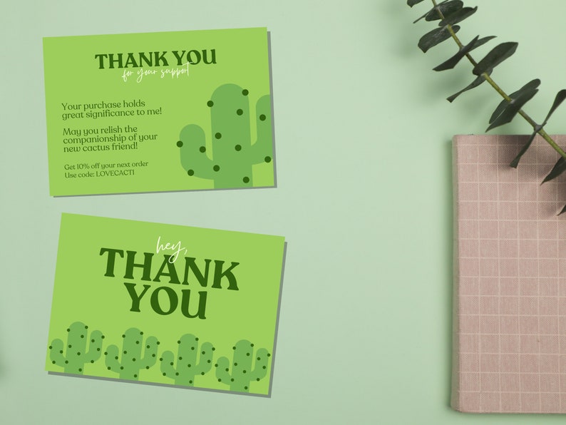 Thank You Card Template Canva Editable Thank You Printable Card Small ...
