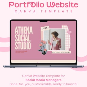 Portfolio Website Template for Social Media Managers – Editable One-Page Portfolio - Canva
