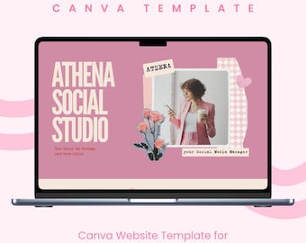 Plantilla de sitio web de portafolio para gestores de redes sociales: portafolio editable de una página - Canva