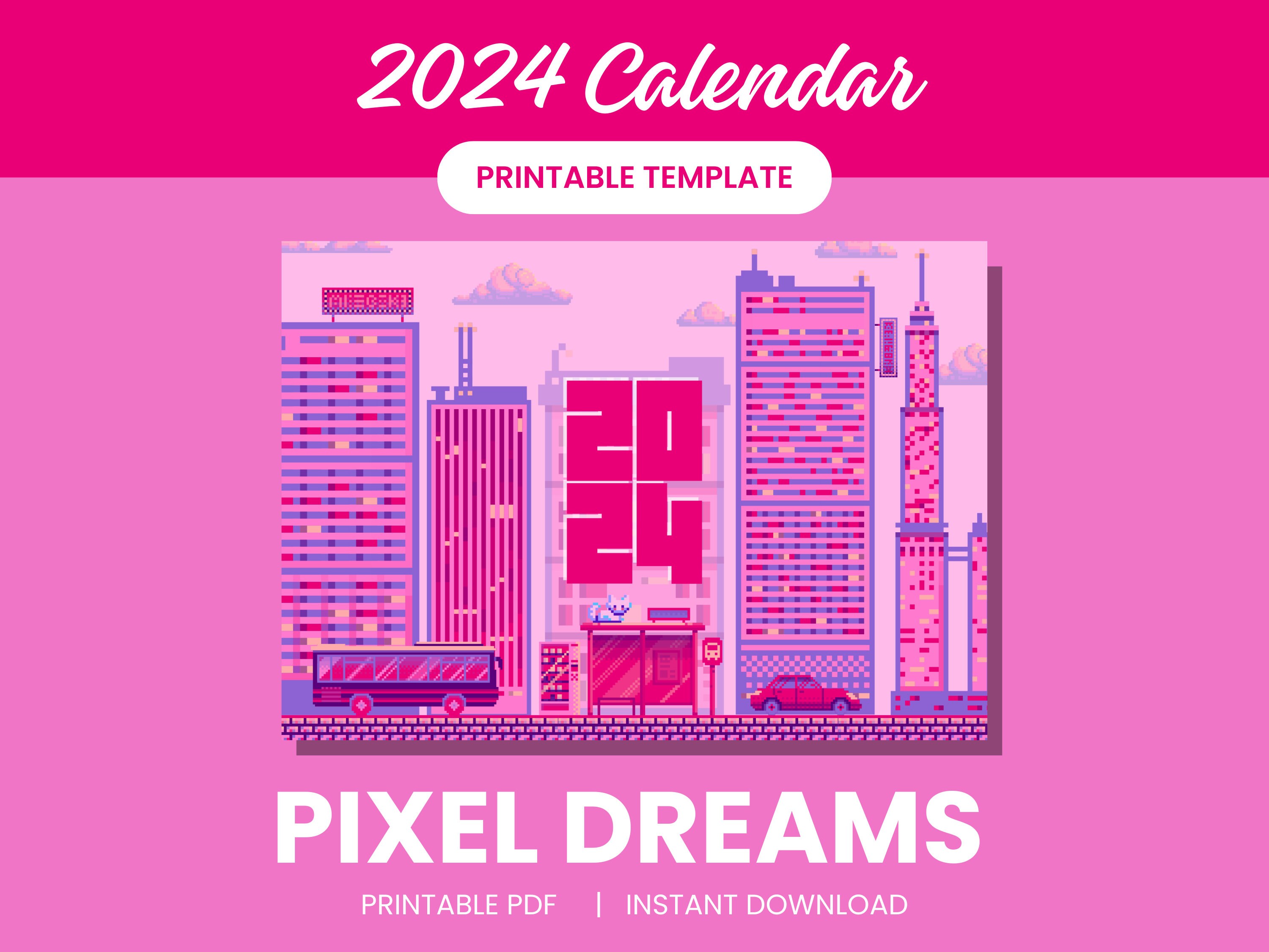 Printable 2024 Monthly Calendar PDF Pixel Dreams A4 Size Instant printable-2024-monthly-calendar-pdf-pixel-dreams-a4-size-instant