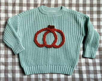 Custom toddler embroidered pumpkin sweater