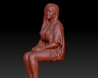 3d Printed figure - female 015 - seated