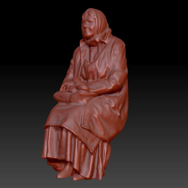 3d Printed figure - female 051 - seated