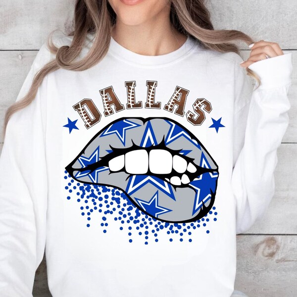 Dallas - Dallas Cowboys football - Lips - Fun Cowboys Sweatshirt - Unisex DryBlend® Crewneck Sweatshirt