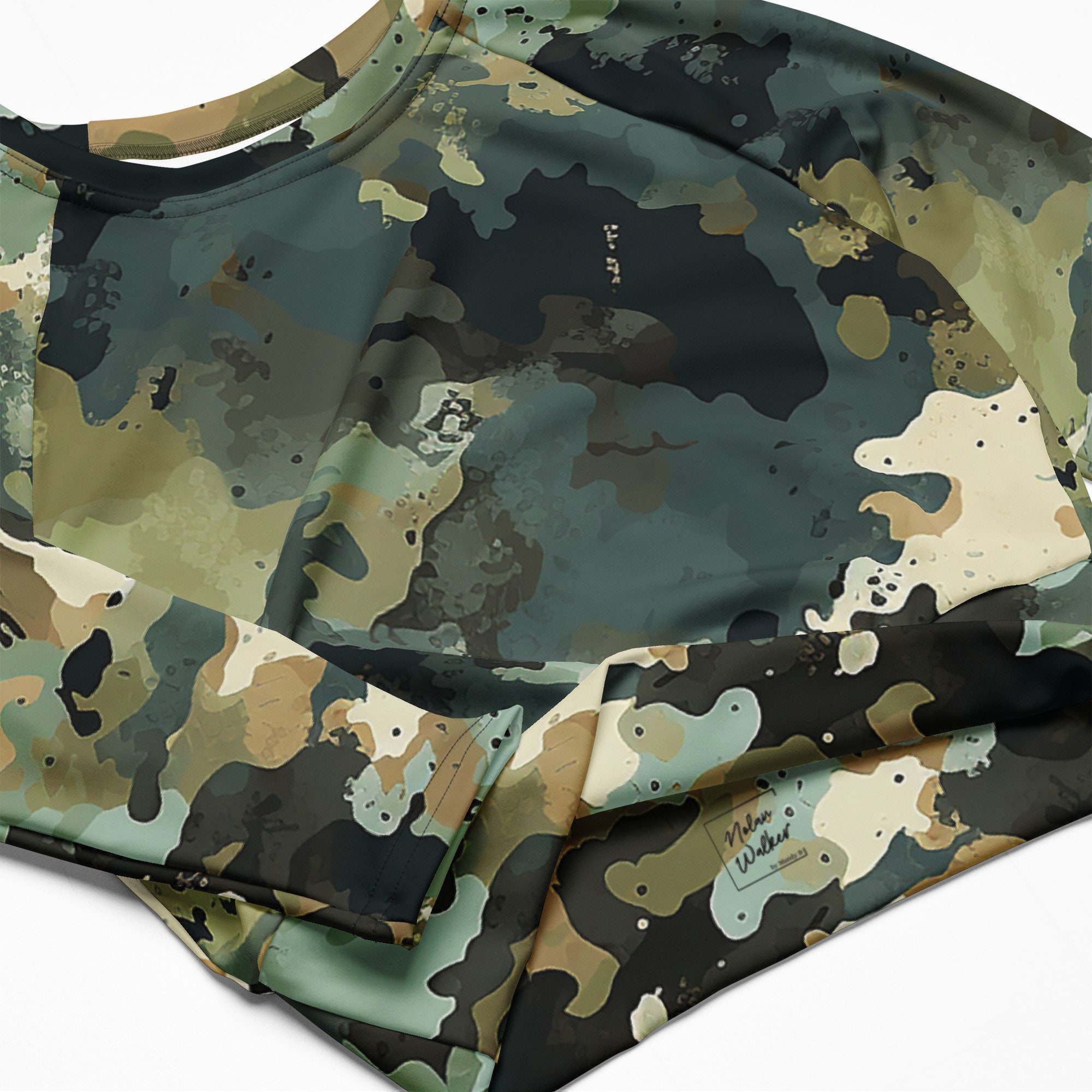 Camo Splash Print Sun Shirt Swim Shirt Camouflage Athletic Fit Trendy ...