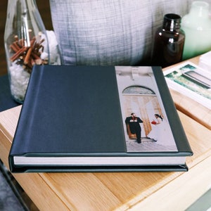 Premium Wedding Album With Luxury Lay Flat Binding | Handcrafted Custom Design Album | Glass Photo Strip & Ultra-Thick Pages Photobook |