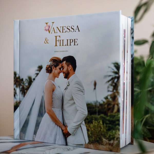 Wedding Photo Album, Printed Hard Cover, Lay-Flat Photo Album, Flush Mount Album, Ultra-Thick Printed Pages, Hand Made Custom Designing