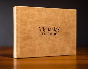 Premium Leatherette Layflat Wedding Photo Album | Custom Embossing with HD Quality Printing