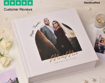 Custom Wedding Photo Album | Handmade Flush Mount Album | Ultra-Thick Pages & Printed Hard Cover Design Photobook | Premium Wedding Album |