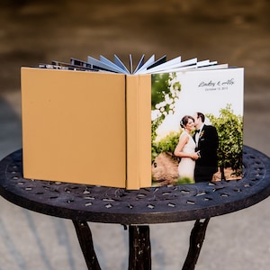 Premium Wedding Photo Album With Glass Cover | Acrylic Leather Lay Flat Photo Book | Luxury Flush Mount Album |  Holiday Photos Custom Album