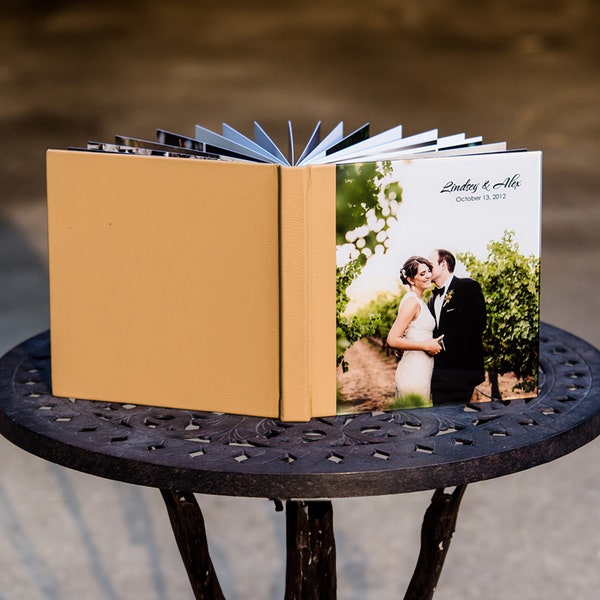 Luxury Wedding Photo Album with Glass Cover | Acrylic Leather Lay Flat Photo Book | Premium Flush Mount Album Fully Printed Custom design