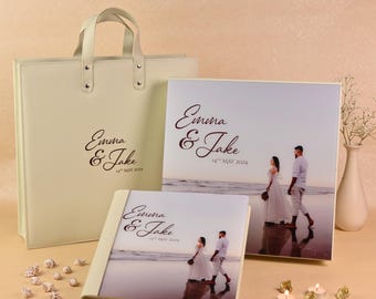 Stylish Wedding Photo Album | Acrylic Glass Cover Album | Lay Flat Binding Photobook | Thick Pages Album | Bundled With Acrylic Keepsake Box