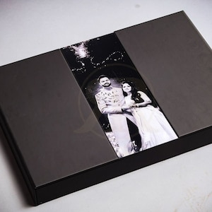 Premium Wedding Album | Keepsake Leatherette Box With Acrylic Window | Custom Photo Box For Photo Album | Memory Photobook | Lay Flat Album