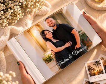 Wedding Guest Book | Premium Acrylic Cover Layflat Album | Custom Photo Guestbook