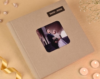 Premium Linen Photo Album | Handcrafted Album | Classic Book-Bound Design Album To Preserve Wedding, Anniversary, Memories For Lifetime |