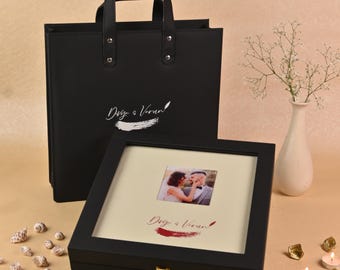 Custom leatherette Wedding Photo Album | Lay Flat Binding with Thick Printed Pages