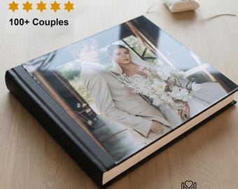 Acrylic Glass Wedding Album Trusted by 100+ Couples | Premium Handmade Photo Book | Custom Lay-Flat Design