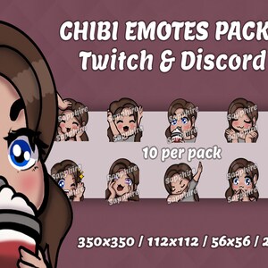 Chibi Emotes Pack 1 | 10 per pack | SapphireArt