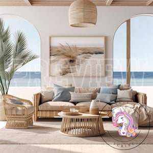 Beachside Elegance: 22 Modern Luxury Frame Mock-Ups for Your Coastal Retreat! | Stylish Stock Photo | Template Frame Art |