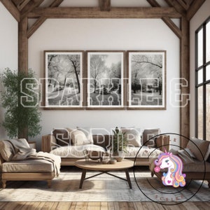 Farmhouse Chic Living: 17 Modern Frame Mockups- Instant Download Rustic Gallery Wall Inspiration HomeDecor FarmhouseStyle | Stock Photo
