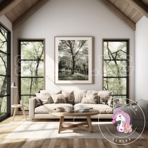 Rustic Charm: 11 Farmhouse Living Room Frame Mockups - Instant Download | Frames for Cozy Home Decor | Printable Wall Art Styling Templates