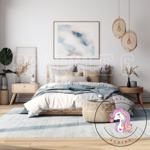 Boho Bliss: 18 Neutral Bedroom Frame Mockup - Transform Your Space! Limited Stock - Shop Now for Cozy Elegance Template Frame Art