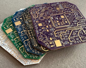 PCB Circuit Board Coasters – Geeky Tech Drink Coasters, Nerdy Gift for Engineers, Programmers & Gamers