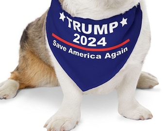 Trump 2024 Dog Bandana, pañuelo para mascotas MAGA, Over Collar, Pro Trump Bandana, Trump para presidente, Perros para Trump, Hacer que Estados Unidos vuelva a ser grande