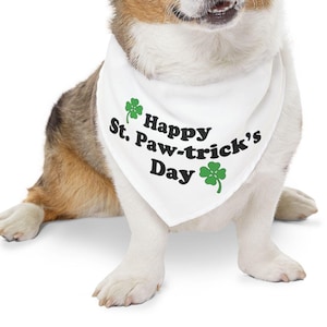 Personalized St Patricks Day Dog Bandana,  Over Collar Clover Dog bandana, Irish dog bandana , Shamrocks, Pet Me I’m Irish, Gift for dog