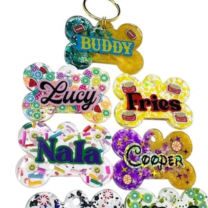 Custom Resin Dog Tag, Resin Dog Tag Personalized, Resin Cat Tag, Pet ID Tag, Customize Your Own Pet Tag, Handmade Resin Pet ID