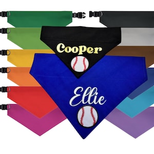 Baseball Dog Bandana Over the Collar, Personalized Dog Baseball Bandana, Baseball Lover Gift, Custom Bandana ford Dogs, Male Dog Bandanas