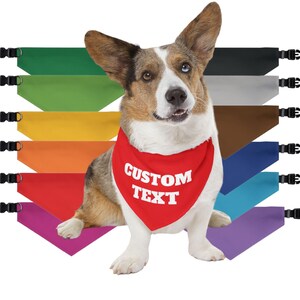 Benutzerdefinierte Text Hundehalstuch über dem Halsband, personalisierte Text und Grafiken Hunde- oder Katzenhalstuch, Hundepflege, einfarbiges Hundehalstuch
